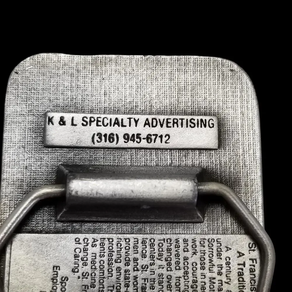 VTG Belt Buckle 1989 St. Francis Regional Medical Center Hospital Wichita Kansas